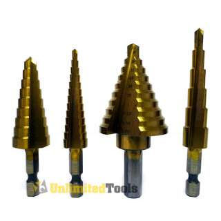   step drill bit (3/8Hex Shank) One bit with 10 sizes (1/4 to 1 3/8