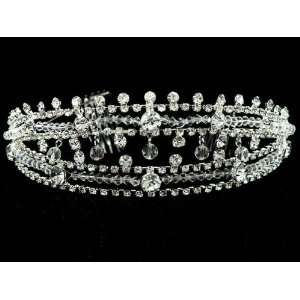  Bridal Wedding Swarovski Crystal Pearl Crown Tiara T55 