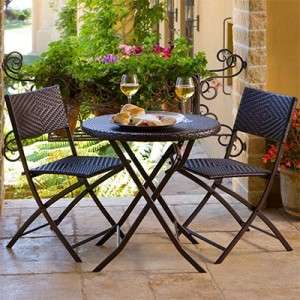 Portofino 3 piece Folding Bistro Set by RST Outdoor All Weather Woven 