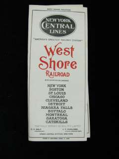 New York Central Railroad Lines RR Public Timetable 1909 Reprint West 