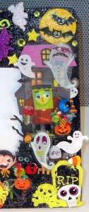   Halloween Trick or Treat Wood Picture Frame 3.5 x 3.5 Photo GLOWS