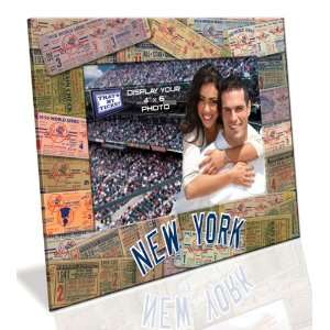  New York Yankees 4x6 Picture Frame   Vintage Ticket Collage Design 