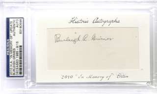 2010 Historic Autographs Burleigh Grimes CUT AUTOGRAPH OF THIS HALL OF 