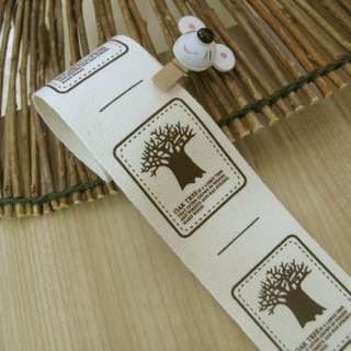 1YD Baobab Tree 40mm Cotton Label Ribbon Sewing Fabric Tape Labels 