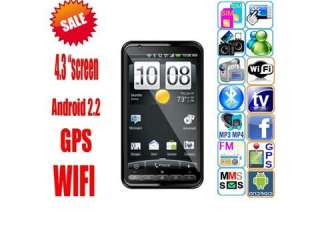   SIM Android 2.2 WI FI GPS 4.3 TV FM SMART Phone Cell Mobile A2000