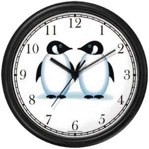  Two Penguins   Penguin Cartoon   JP Wall Clock by 