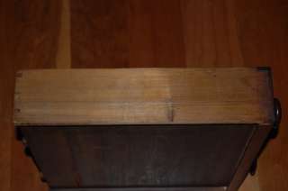   BURL WALNUT SIDE OR END TABLE WITH ORIGINAL LOCK & WORKING KEY  