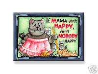 Mama Cat MAGNET kitty kittens apron work at home mom  