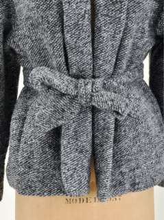 CREW SHAWL COLLAR BELTED WOOL COAT Winter Warm Sweater S M L  