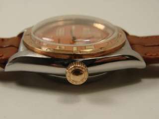 VINTAGE ROLEX BUBBLE BACK REF 3372 SS/PINK GOLD WATCH. SERVICED  