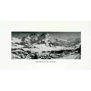  1924 Print Switzerland Adelboden Panorama Mountain Alps 