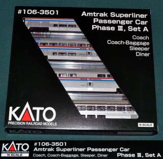 Car Amtrak Superliner Passenger Set Kato 106 3501 N [MY18.8]  