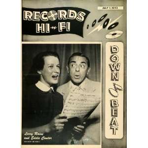  1953 Cover Down Beat Eddie Cantor Lorry Raine Duet Sing 