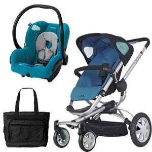   CV155BFW Buzz 4 Travel System in Blue Scratch with a Diaper Bag Baby