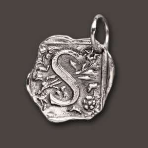  Waxing Poetic Square Initial Charm Pendant Sterling Silver 