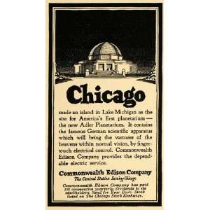 1930 Ad Commonwealth Edison Adler Planetarium Chicago   Original Print 