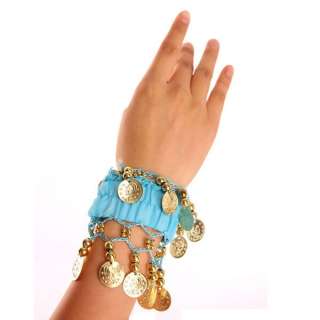 BELLY DANCE GOLD COIN ARM HAND CUFF BRACELET 12 COLOR  