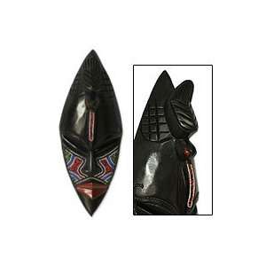  NOVICA Ghanaian wood mask, Dzonu Warrior