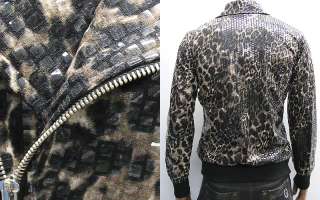   Shiny Leopard Print Punk Jacket M / Vintage Motorcycle Jacket  