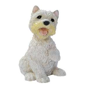  White Terrier Puppy Dog Statue Sculpture Figurine