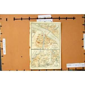   MAP 1907 STREET PLAN BAYONNE FRANCE PORT ADOUR ANGLET