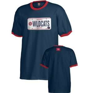  Nike Arizona Wildcats Navy Plate Ringer T shirt Sports 