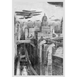   the Future as Imagined in 1911 12x18 Giclee on canvas