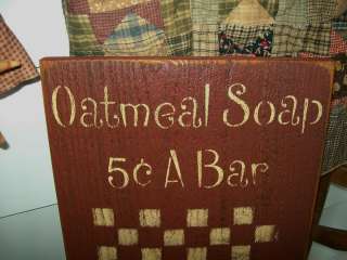 OATMEAL SOAP HAND PAINTED CHECKER BOARD SIGN  
