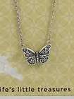 Fossil Brand Silvertone Delicate Butterfly Necklace