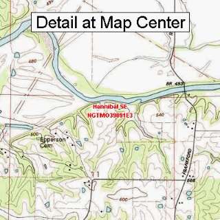  Topographic Quadrangle Map   Hannibal SE, Missouri (Folded/Waterproof