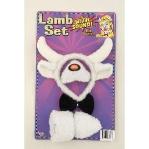  Farm Animal Lamb Nose Ears Tail Bow Tie Costume Kit 