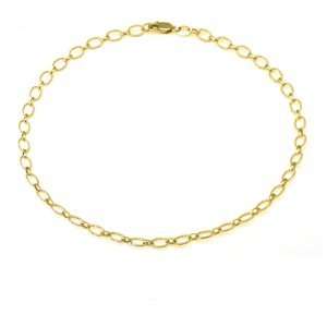  14k Yellow Gold, Oval Link Anklet Bracelet (10) Jewelry