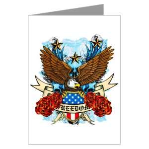  Greeting Cards (10 Pack) Freedom Eagle Emblem with United 