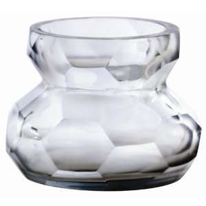   Ice Faceted Etched/Polished Glass Vase/Pillar Hold