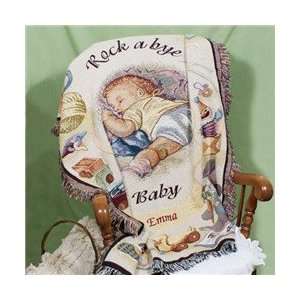  Personalized Embroidered Rock A Bye Baby Tapestry Throw 