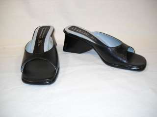 Italian 4204 Black Leather 7.5M Sandal Shoes  