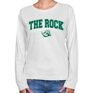 Slippery Rock Pride Ladies White Logo Arch Long Sleeve Classic Fit T 