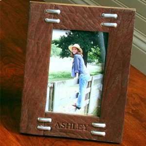    Leather & Pewter Picture Frame   5x7 Vertical