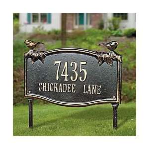  Outdoor Garden Plaque (One Line)   WHITE/GOLD LETTERS 