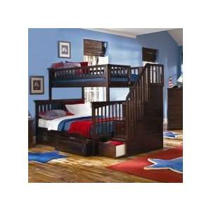  Atlantic Furniture Columbia Staircase Bunk Bed with Raised 