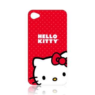 HELLO KITTY RED Hard Back Cover Case For AT&T iPhone 4  