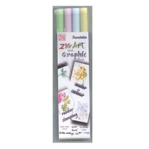  ZIG Art and Graphic Twin Marker 4 Piece Set Soft Colours 