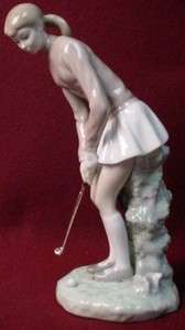 LLADRO porcelaine WOMAN GOLFER 4851 Figurine Glazed  
