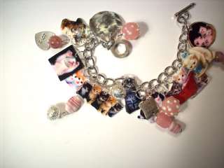 Cat Charm Bracelet kitty,fashion jewelry,art,kitsch,vtg  