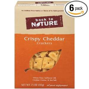 Back To Nature Crispy Cheddars Crackers, 7.5 Ounce Boxes (Pack of 6 