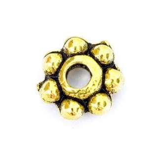500 Gold Plated Anitque Style Daisy Spacer Beads 4mm  