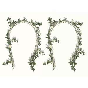    2 x 62 White Rose Garlands, Artificial Vines