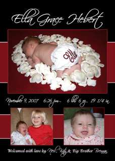 Brown Pink Baby GIRL Birth Announcements 100 +Desgn  