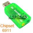 USB 2.0 to 3D AUDIO SOUND CARD ADAPTER VIRTUAL 7.1 ch  