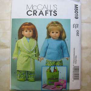 McCalls 5019 18in Doll Clothes Pattern Accessories NEW  